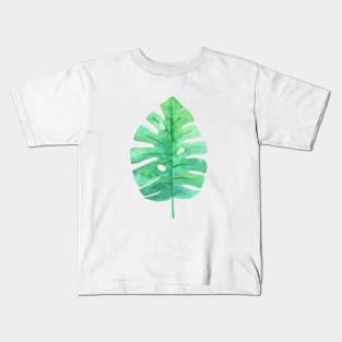 Monstera Lush Green Leaf Kids T-Shirt